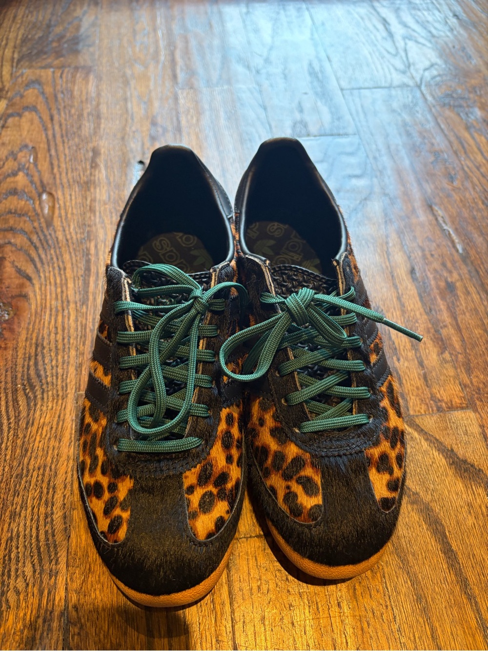Adidas SL 72 OG in collegiatw green and leopard print. Practically like new